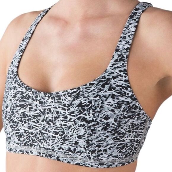 Lululemon Free To Be Bra H2O Mini Ripple White Seal Grey - Picture 2 of 13